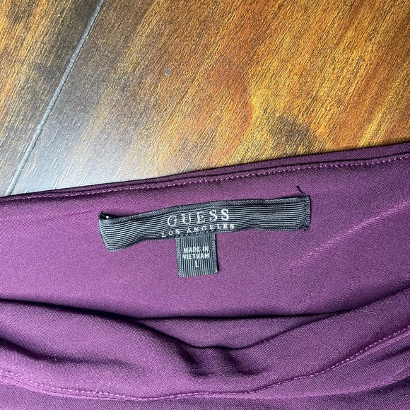 Guess One-Shoulder Dress in Rich Plum - Picture 3 of 6